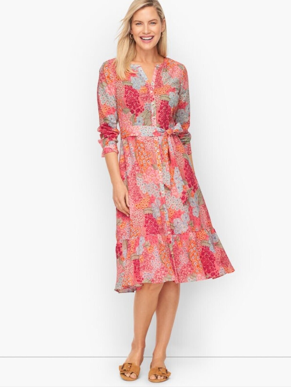 Talbots Floral Shirt Dress Size 8